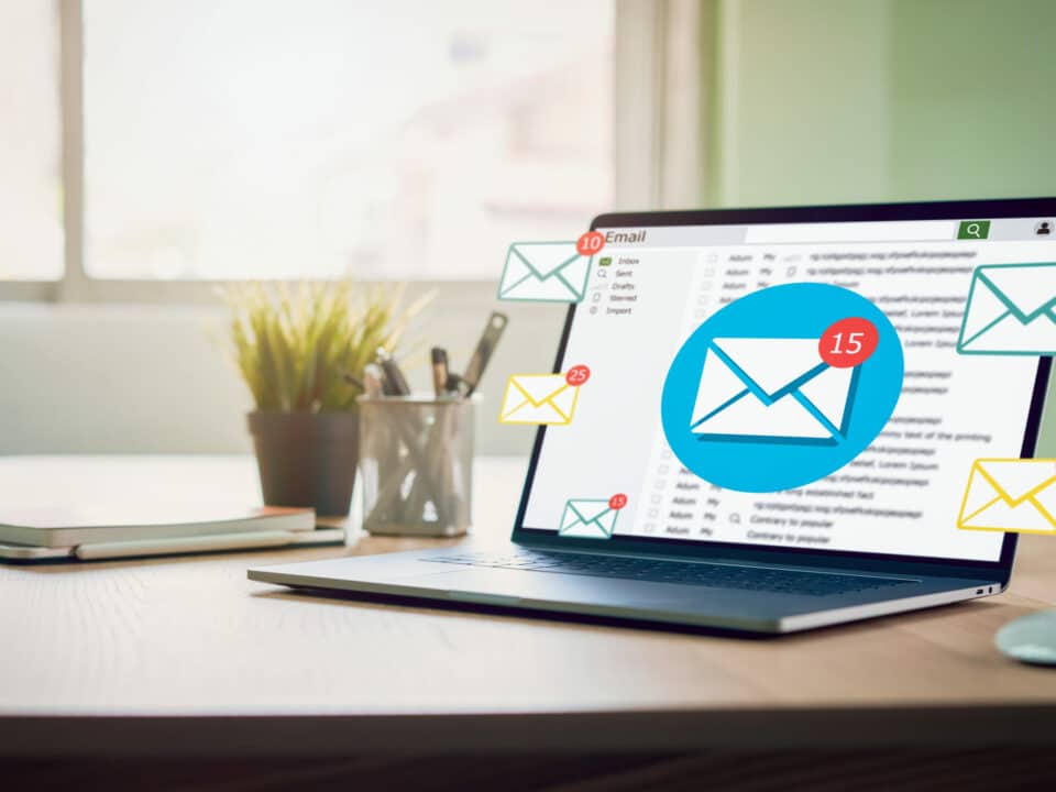 Boîte de réception d'emails