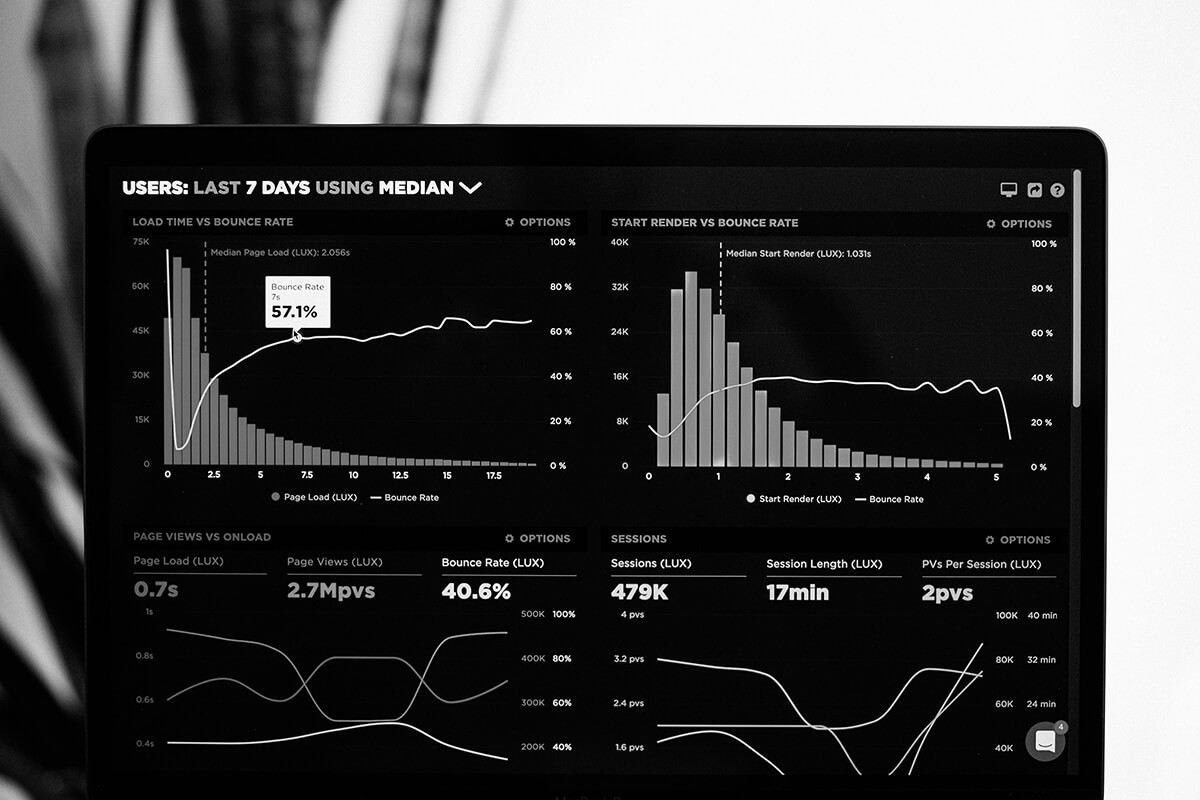 Vue d'un écran affichant des statistiques de trafic